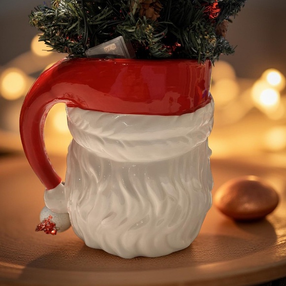 Santa Claus Winking Mug Centerpiece New Large Height  7” Across 5” Vase only - Picture 4 of 16